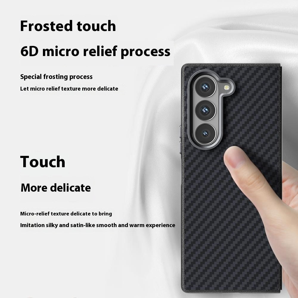 ABEEL For Samsung Galaxy Z Fold 5G Magnetic Case Carbon Fiber Texture Back Cover