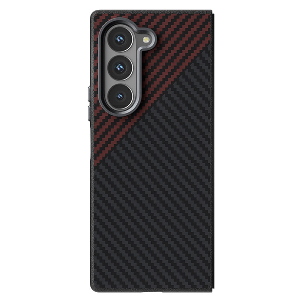 ABEEL For Samsung Galaxy Z Fold 5G Magnetic Case Carbon Fiber Texture Back Cover