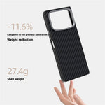 ABEEL För Xiaomi Mix Fold 4 5G Magnetiskt Skal Kolfiberstruktur Baksida