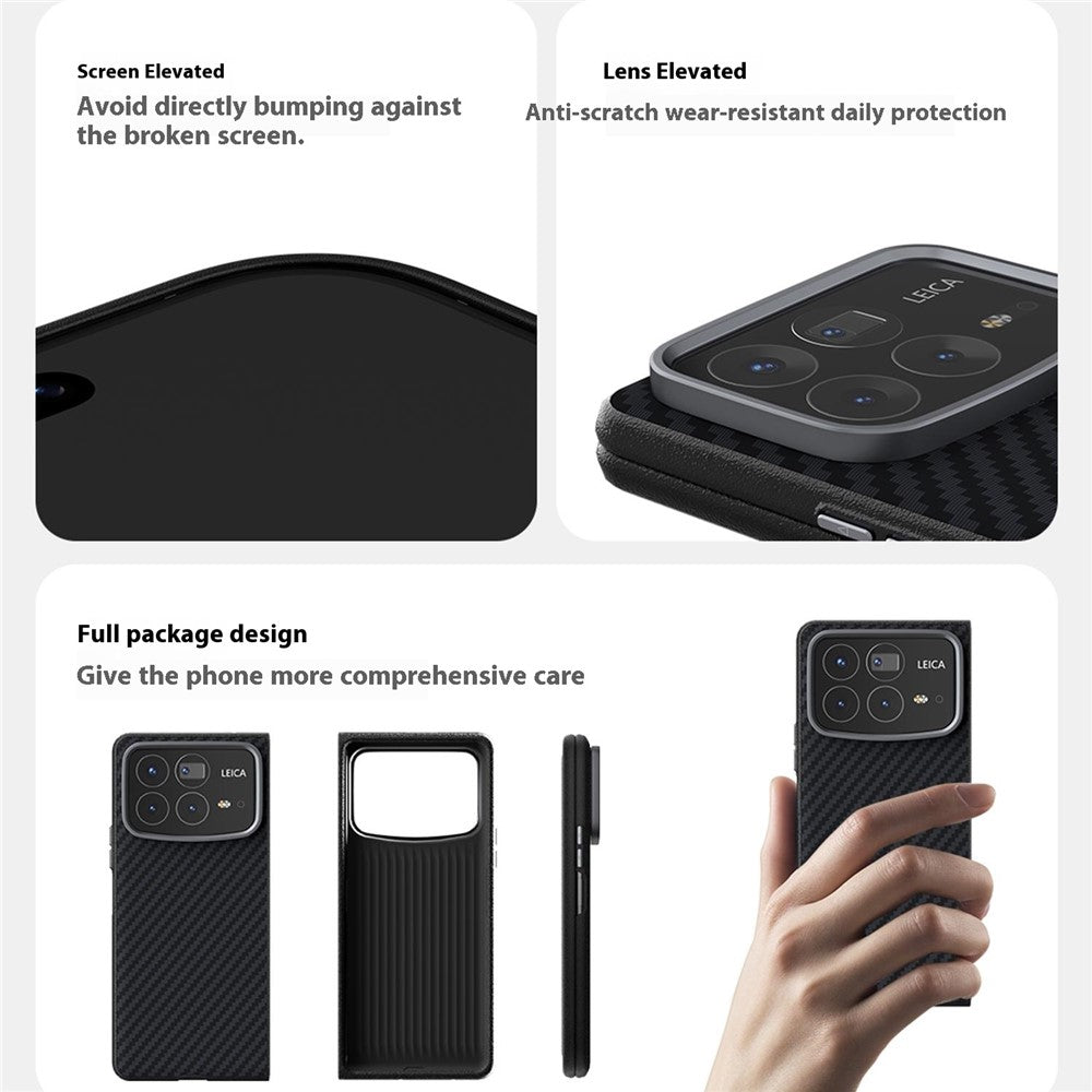 ABEEL För Xiaomi Mix Fold 4 5G Magnetiskt Skal Kolfiberstruktur Baksida