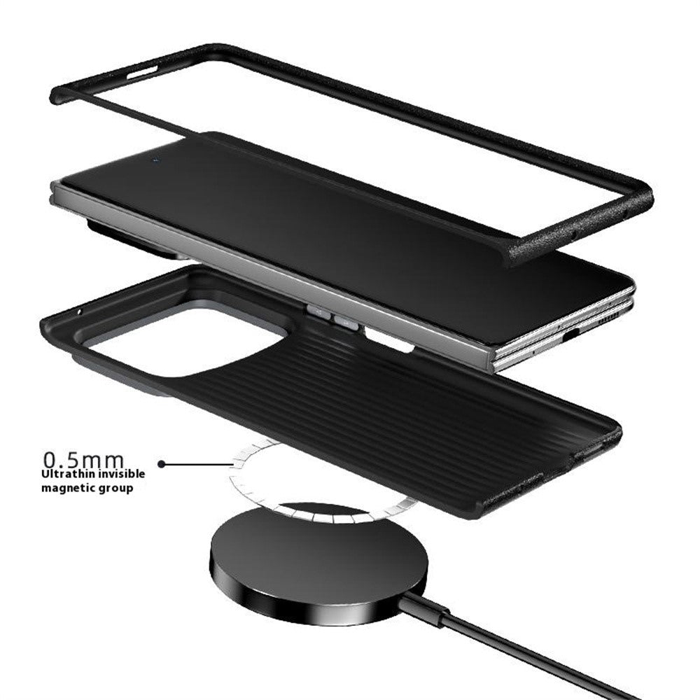 ABEEL För Xiaomi Mix Fold 4 5G Magnetiskt Skal Kolfiberstruktur Baksida