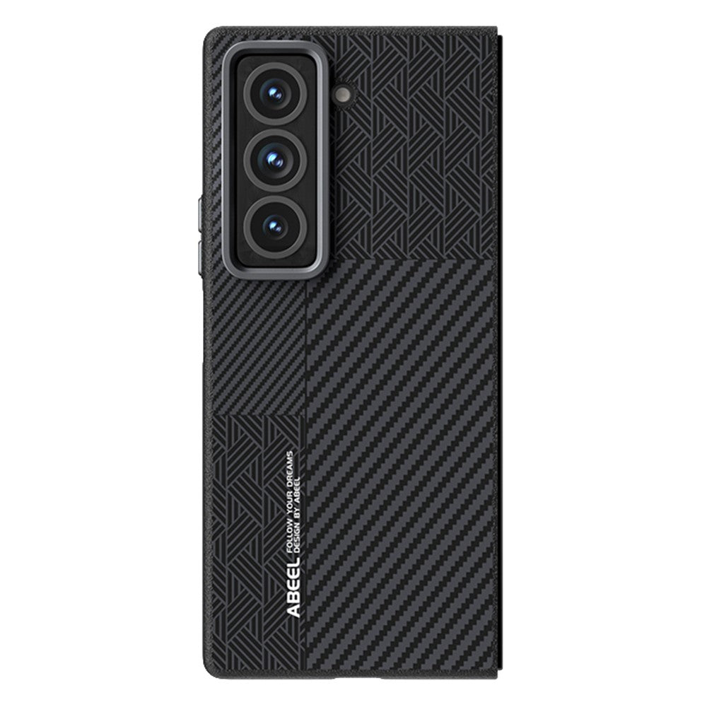 ABEEL For Samsung Galaxy Z Fold Special Magnetic Case PC + Aluminum Alloy + PU Leather Slim Phone Back Cover