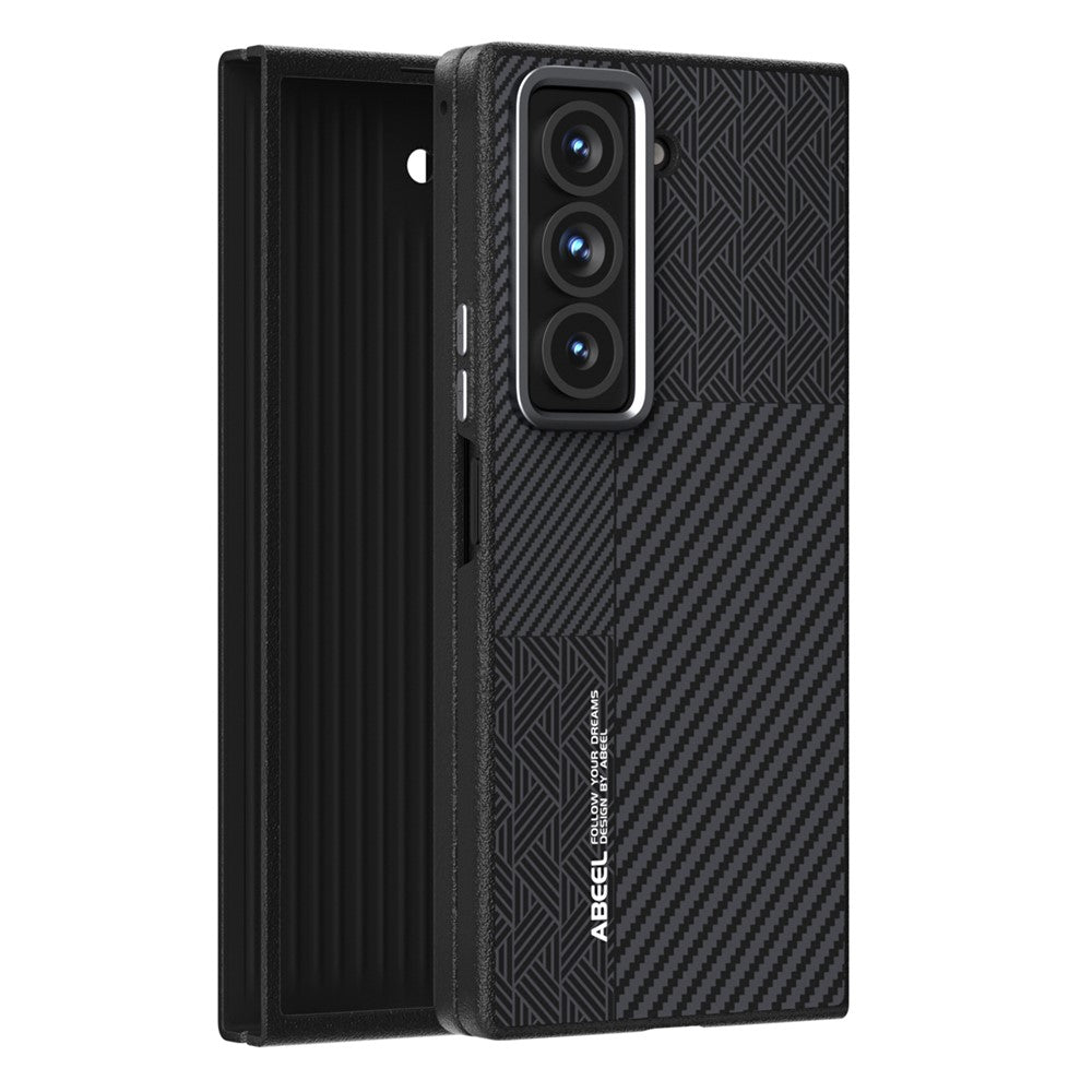 ABEEL For Samsung Galaxy Z Fold Special Magnetic Case PC + Aluminum Alloy + PU Leather Slim Phone Back Cover