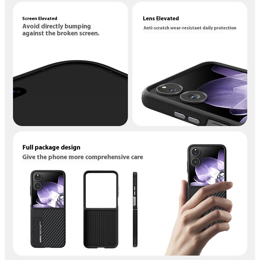 ABEEL For Xiaomi Mix Flip 5G Magnetic Case PC + Aluminum Alloy + PU Leather Slim Phone Back Cover