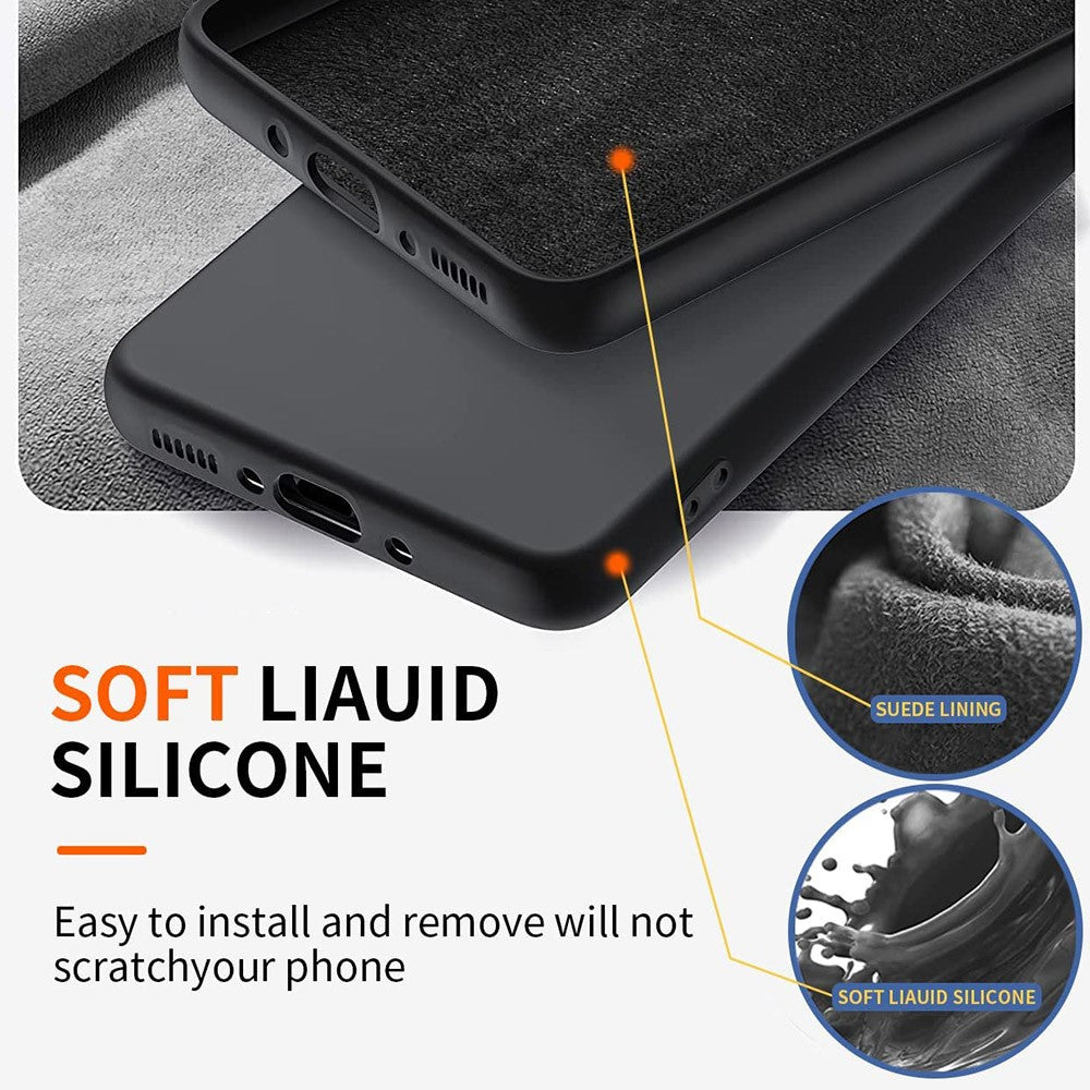 For Samsung Galaxy A26 5G Case Liquid Silicone Kickstand Cover with 2.5D Arc Edge Tempered Glass Film