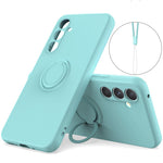For Samsung Galaxy A56 5G Silicone Case with Strap Ring Kickstand Phone Cover