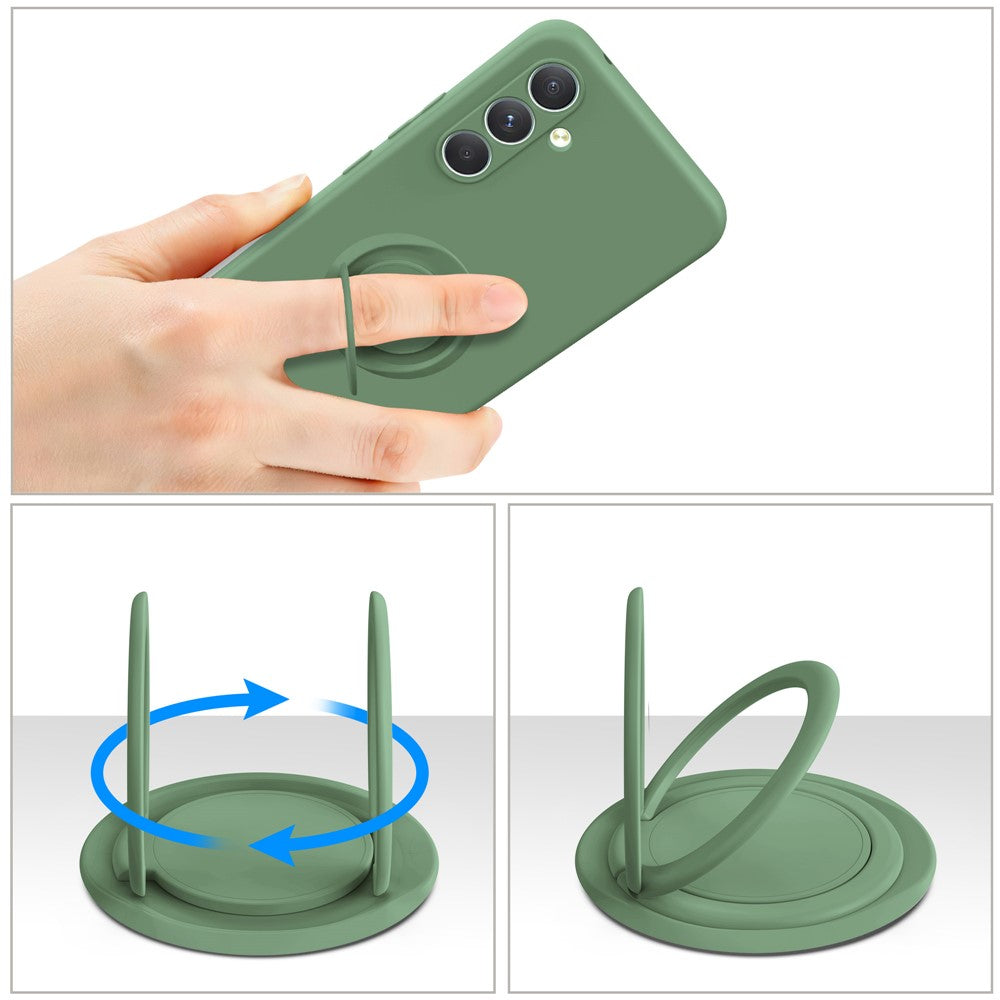 For Samsung Galaxy A56 5G Silicone Case with Strap Ring Kickstand Phone Cover