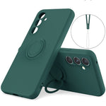 For Samsung Galaxy A56 5G Silicone Case with Strap Ring Kickstand Phone Cover