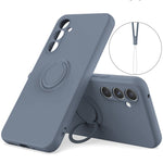 For Samsung Galaxy A56 5G Silicone Case with Strap Ring Kickstand Phone Cover
