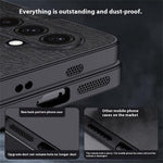Til Samsung Galaxy A36 5G Etui Træstruktur PU Læderbelagt PC+TPU Telefoncover