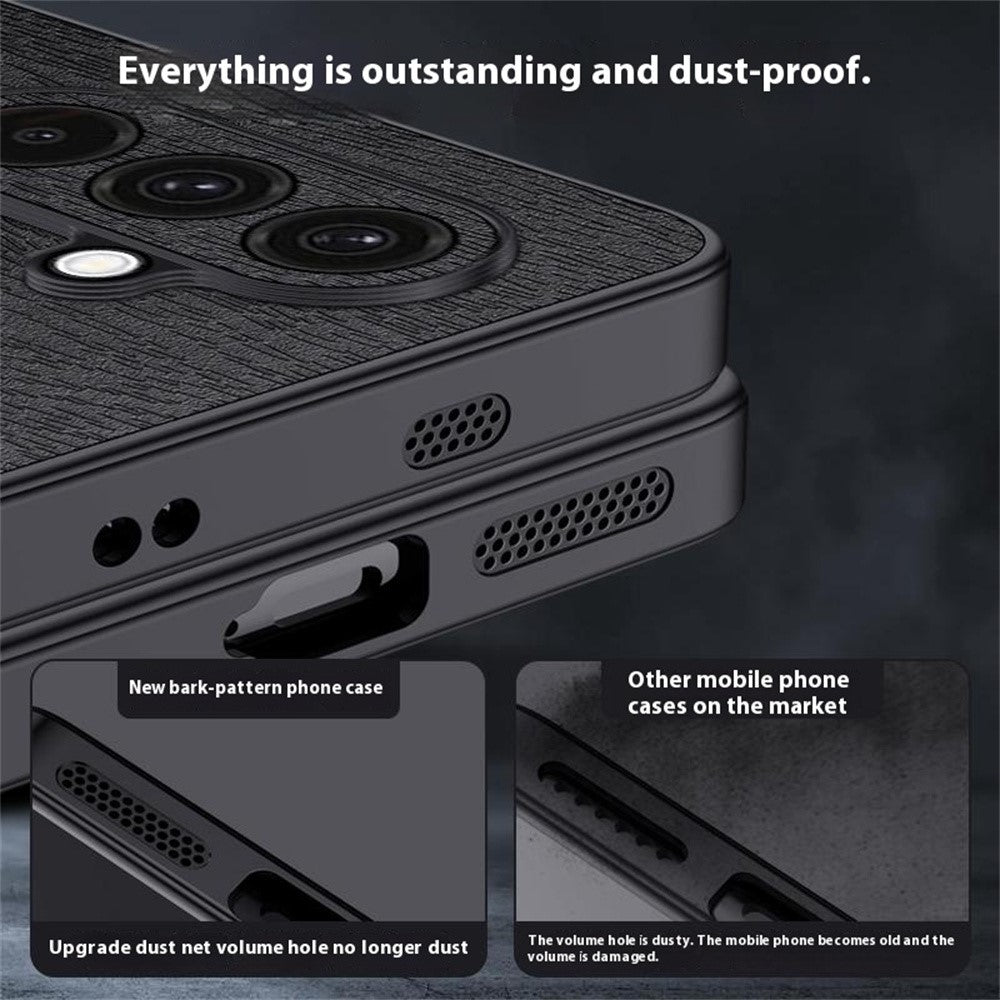 Til Samsung Galaxy A36 5G Etui Træstruktur PU Læderbelagt PC+TPU Telefoncover
