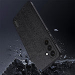 Til Samsung Galaxy A36 5G Etui Træstruktur PU Læderbelagt PC+TPU Telefoncover