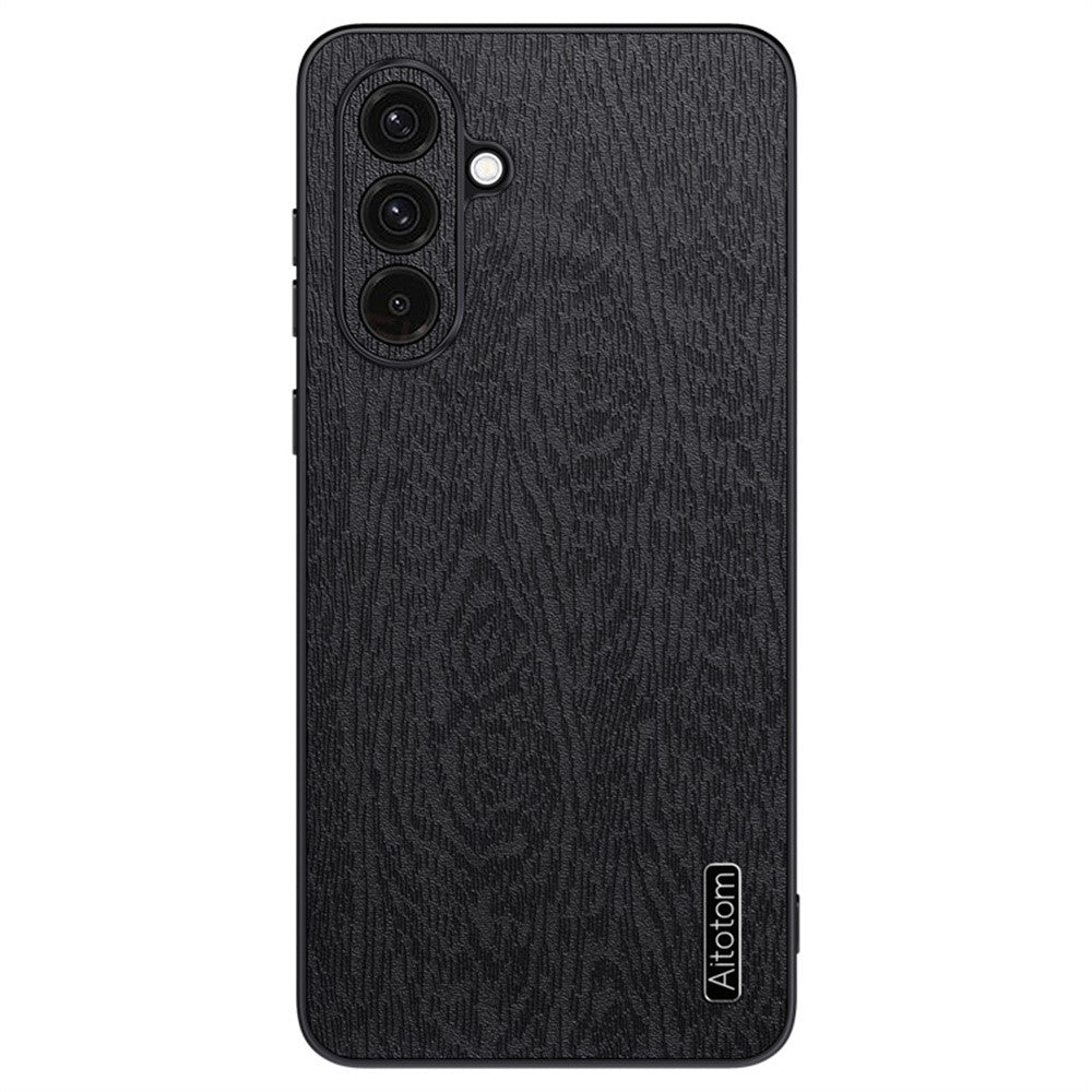 Til Samsung Galaxy A16 5G / 4G Cover med Trætekstur PU Læderbelagt PC+TPU Telefoncover
