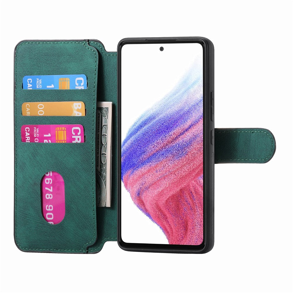 CASENEO MW-03-etui til Samsung Galaxy S24 FE med aftagelig pung, læder+TPU-mobilskal