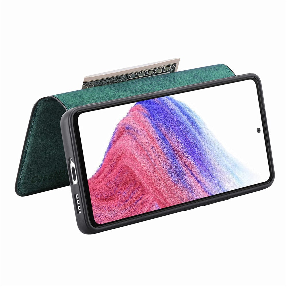 CASENEO MW-03-etui til Samsung Galaxy S24 FE med aftagelig pung, læder+TPU-mobilskal