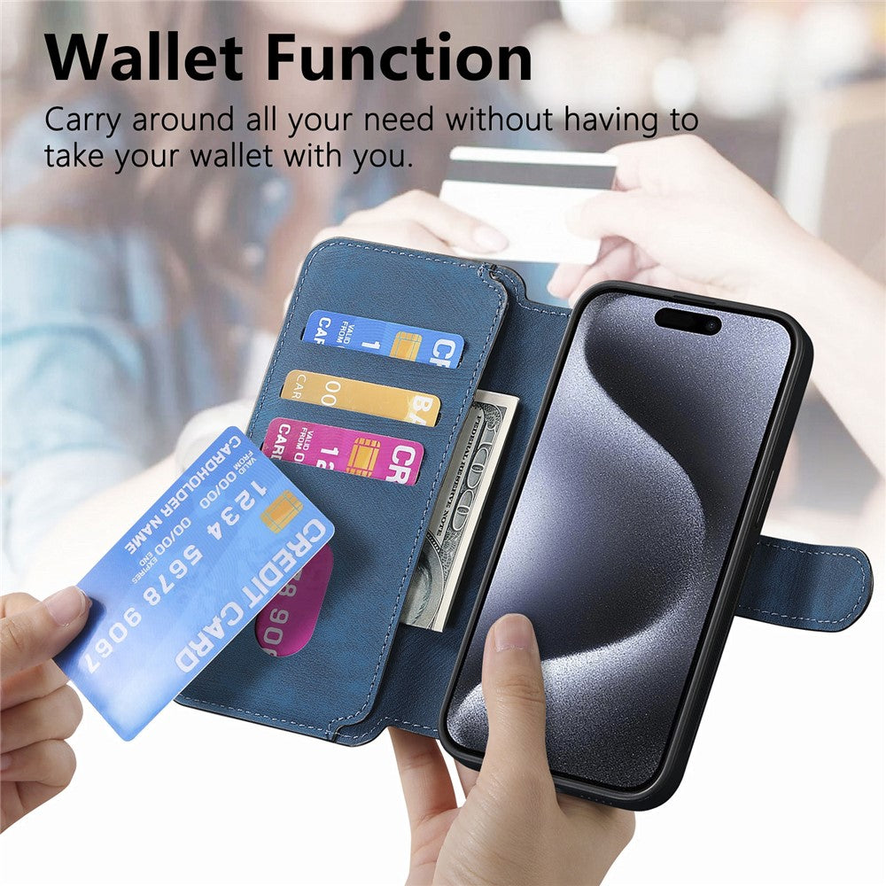 CASENEO MW-03 For iPhone 14 Pro Max Case with Detachable Wallet Leather+TPU Phone Cover