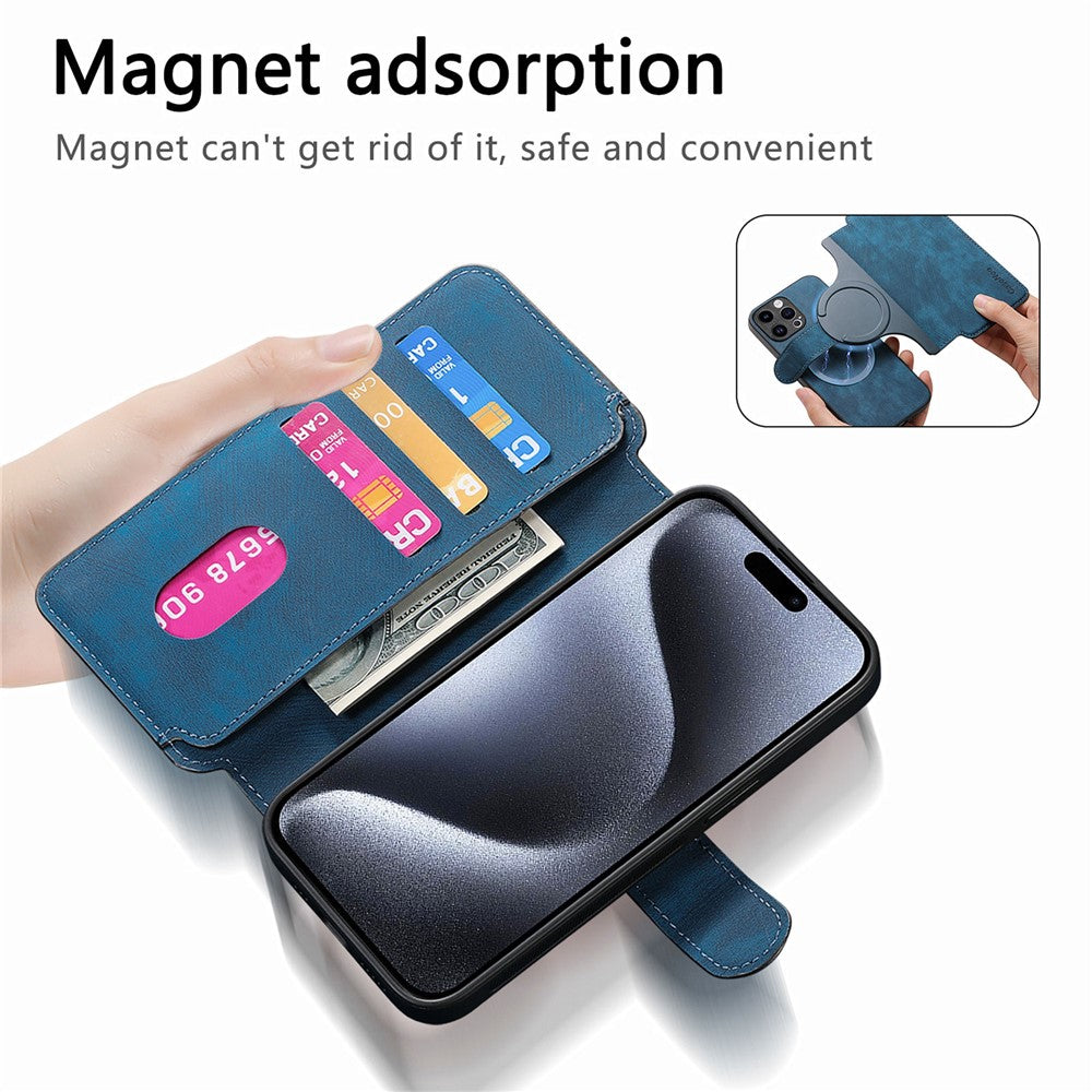 CASENEO MW-03 For iPhone 14 Pro Max Case with Detachable Wallet Leather+TPU Phone Cover