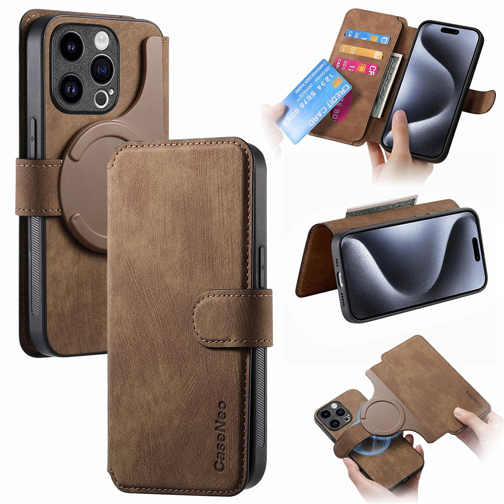 CASENEO MW-03 For iPhone 14 Pro Max Case with Detachable Wallet Leather+TPU Phone Cover