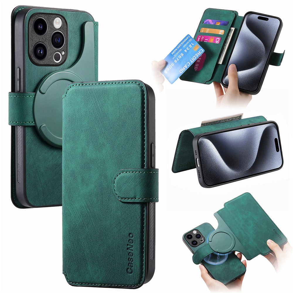 CASENEO MW-03 For iPhone 14 Pro Max Case with Detachable Wallet Leather+TPU Phone Cover