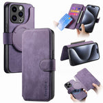 CASENEO MW-03 For iPhone 14 Pro Max Case with Detachable Wallet Leather+TPU Phone Cover