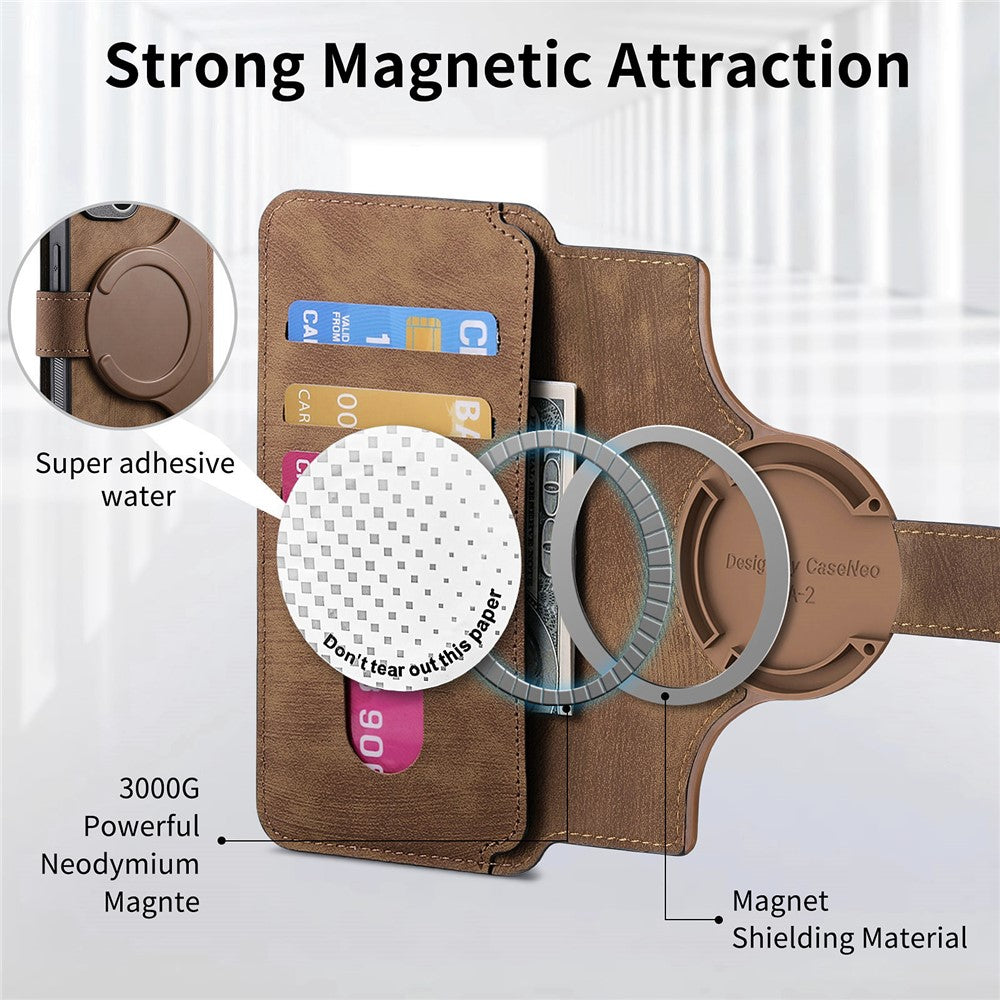 CASENEO MW-03 For iPhone 14 Plus Case with Detachable Wallet Leather+TPU Phone Cover