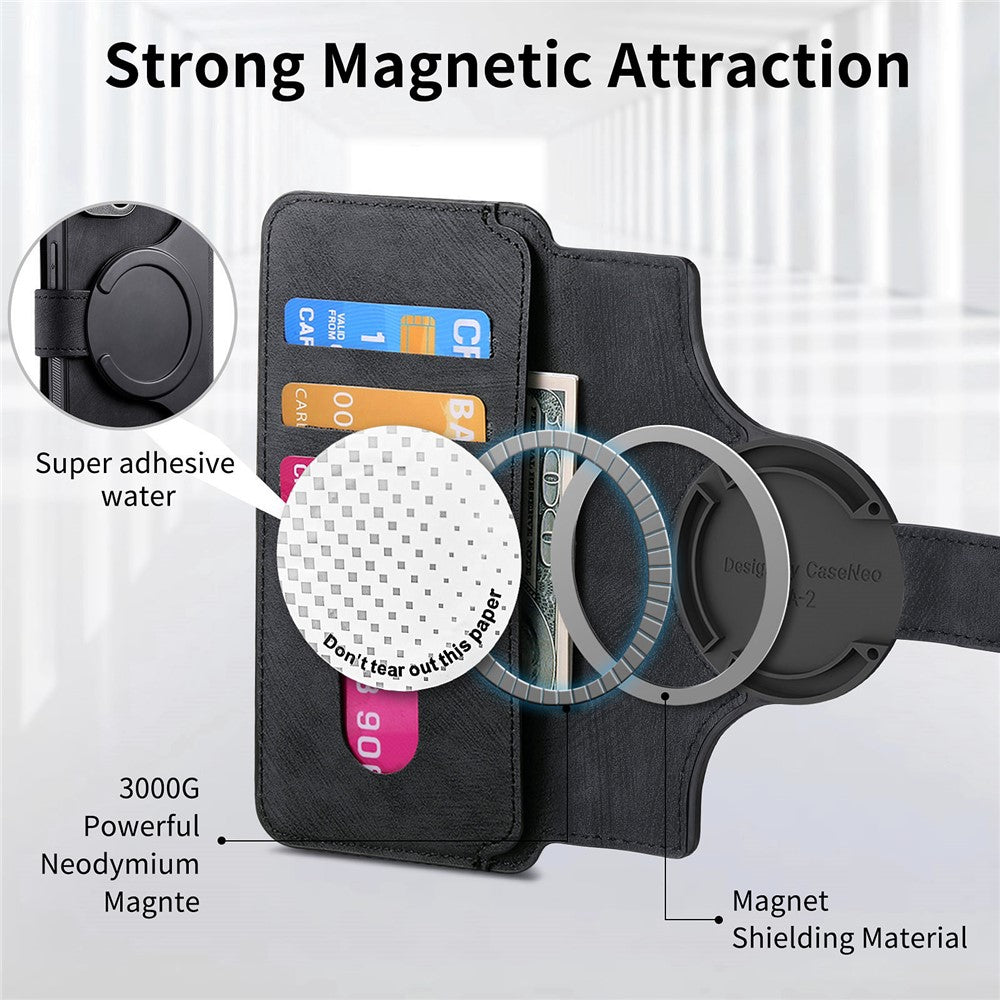 CASENEO MW-03 For iPhone 15 Plus Case with Detachable Wallet Leather+TPU Phone Cover