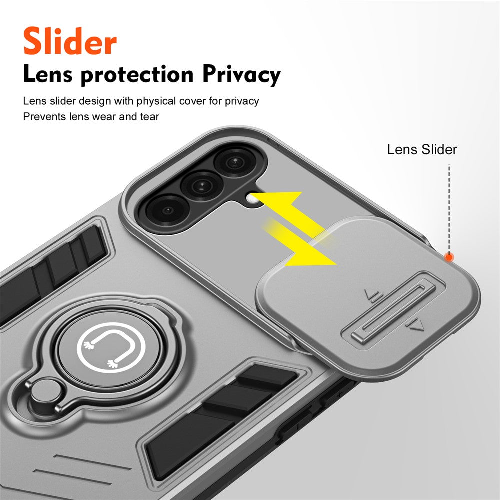 For Samsung Galaxy A36 5G Case Slide Camshield Kickstand PC+TPU Phone Cover
