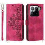 For Xiaomi 15 Pro Case Flower Pattern PU Leather Wallet Phone Cover with Strap