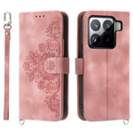 For Xiaomi 15 Pro Case Flower Pattern PU Leather Wallet Phone Cover with Strap