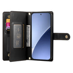 DF-011 For Xiaomi 15 Pro Case Zipper Pocket Wallet Leather Phone Cover with Straps