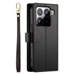 DF-011 For Xiaomi 15 Pro Case Zipper Pocket Wallet Leather Phone Cover with Straps