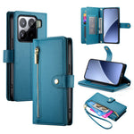 DF-011 For Xiaomi 15 Pro Case Zipper Pocket Wallet Leather Phone Cover with Straps