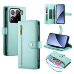DF-011 For Xiaomi 15 Pro Case Zipper Pocket Wallet Leather Phone Cover with Straps