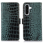 For Samsung Galaxy A26 5G Case Crocodile Texture Genuine Cow Leather Phone Wallet Cover