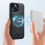 LC.IMEEKE For iPhone 13 Magnetic Case Compatible with MagSafe Leather TPU Back Cover