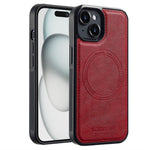 LC.IMEEKE For iPhone 13 Magnetic Case Compatible with MagSafe Leather TPU Back Cover