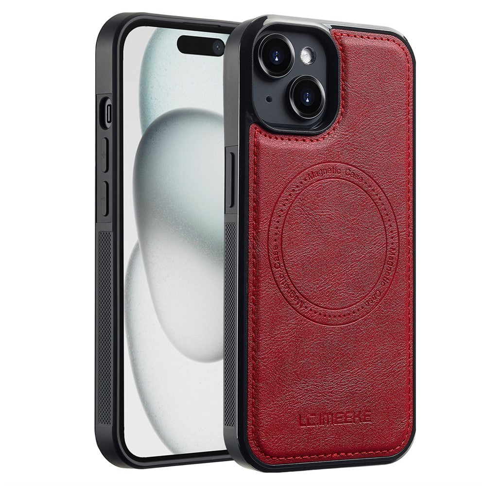 LC.IMEEKE For iPhone 13 Magnetic Case Compatible with MagSafe Leather TPU Back Cover