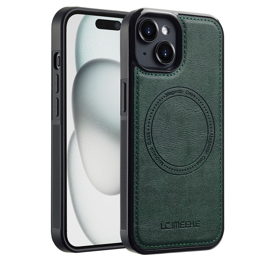 LC.IMEEKE For iPhone 13 Magnetic Case Compatible with MagSafe Leather TPU Back Cover