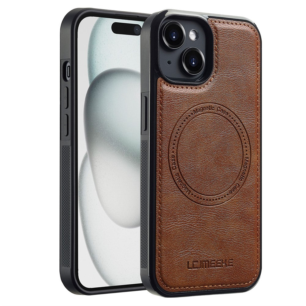 LC.IMEEKE For iPhone 13 Magnetic Case Compatible with MagSafe Leather TPU Back Cover