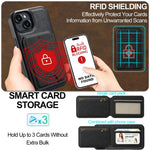 LC.IMEEKE L3 For iPhone 13 mini Magnetic Case Detachable Card Holder Leather TPU Mobile Cover