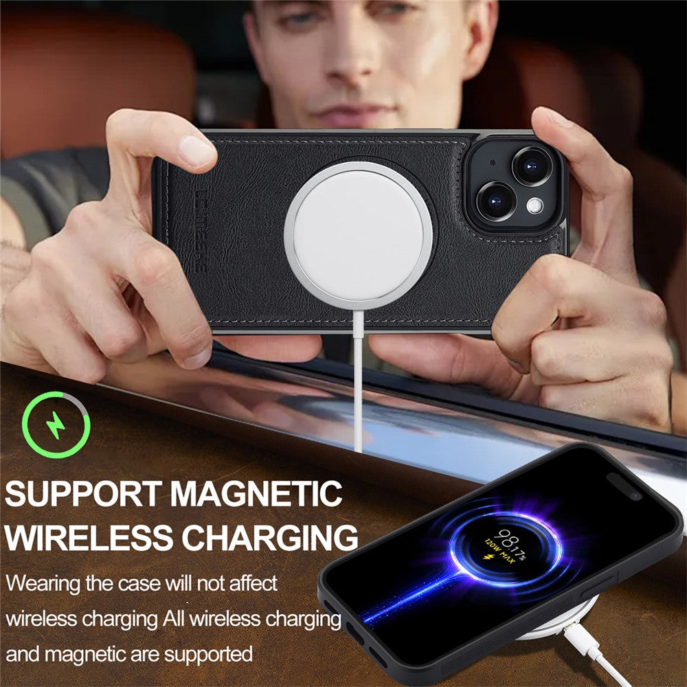 LC.IMEEKE L3 For iPhone 13 mini Magnetic Case Detachable Card Holder Leather TPU Mobile Cover