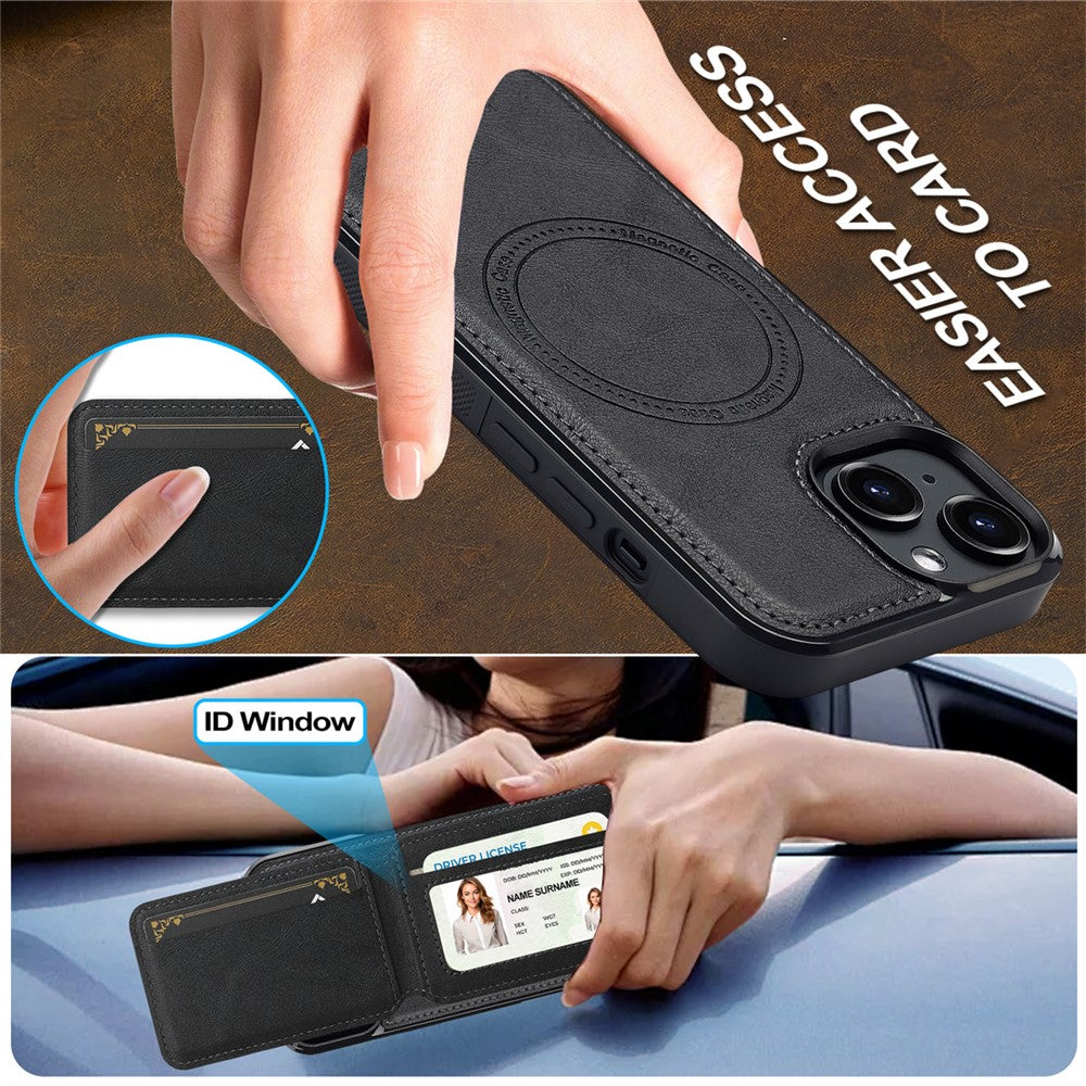 LC.IMEEKE L3 For iPhone 13 mini Magnetic Case Detachable Card Holder Leather TPU Mobile Cover