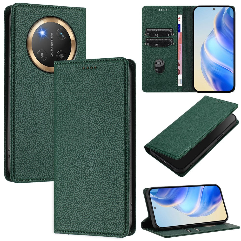 For Honor Magic7 Lite 5G / X9c 5G / X60 Pro 5G Wallet Case RFID Blocking Litchi Texture Leather Mobile Cover