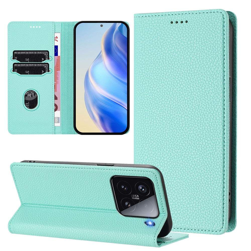 For Xiaomi 15 Wallet Case RFID Blocking Litchi Texture Leather Mobile Cover