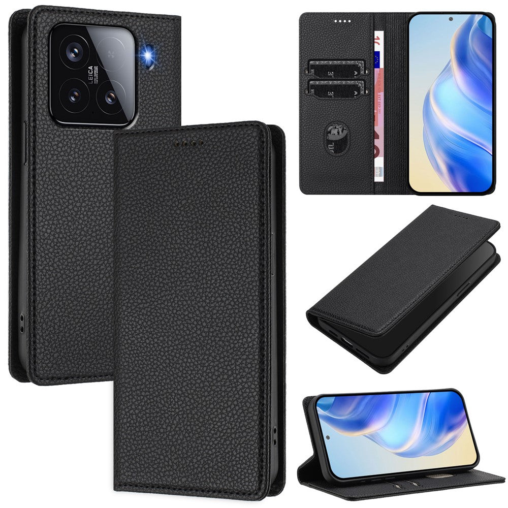 For Xiaomi 15 Wallet Case RFID Blocking Litchi Texture Leather Mobile Cover