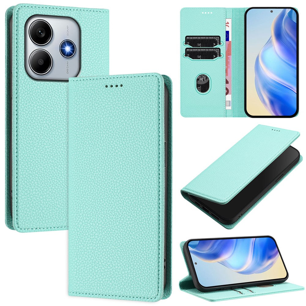 For Xiaomi Redmi Note 14 5G Wallet Case RFID Blocking Litchi Texture Leather Mobile Cover