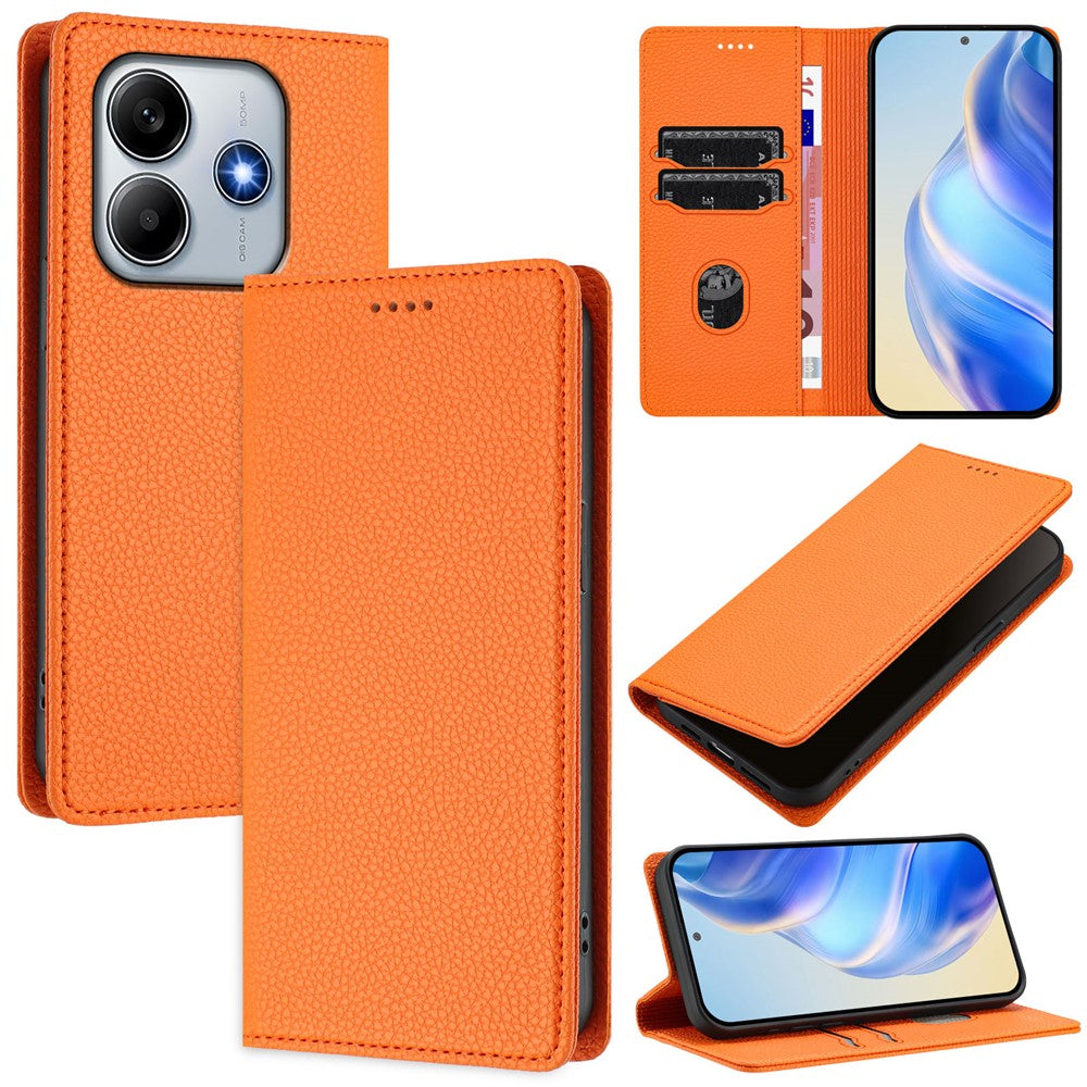For Xiaomi Redmi Note 14 5G Wallet Case RFID Blocking Litchi Texture Leather Mobile Cover