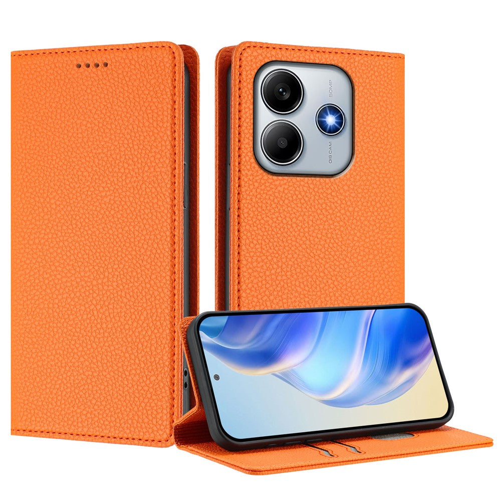 For Xiaomi Redmi Note 14 5G Wallet Case RFID Blocking Litchi Texture Leather Mobile Cover