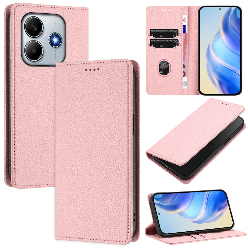 For Xiaomi Redmi Note 14 5G Wallet Case RFID Blocking Litchi Texture Leather Mobile Cover
