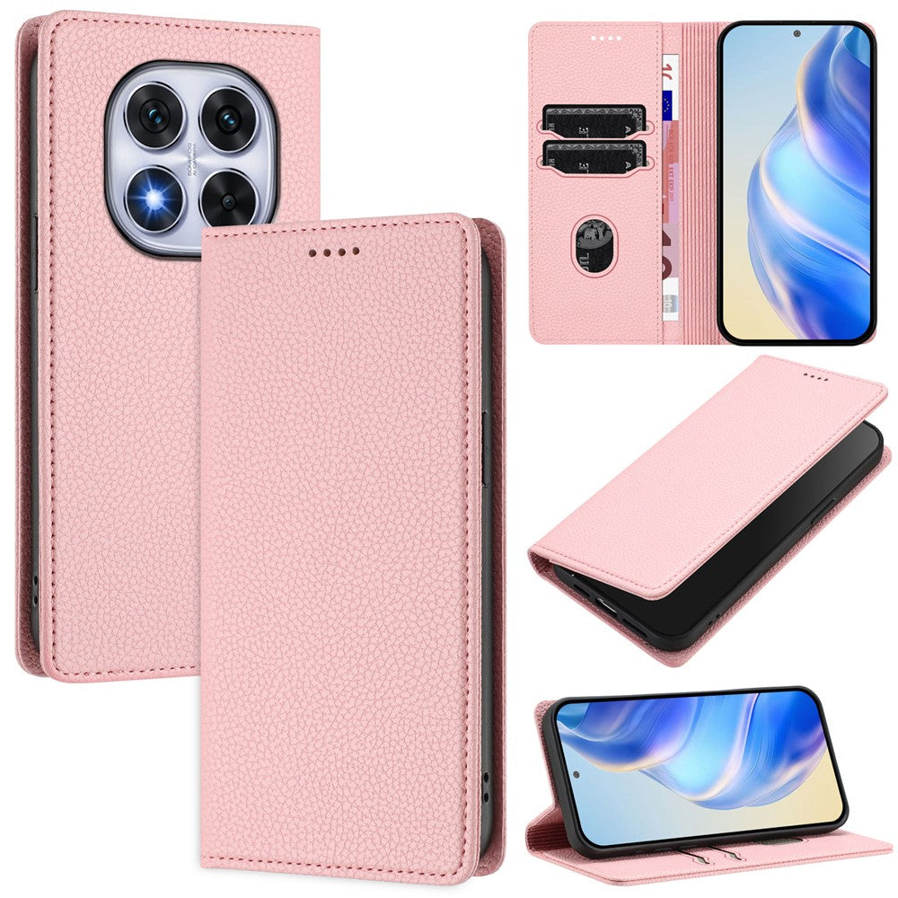 For Xiaomi Redmi Note 14 Pro+ 5G / Note 14 Pro 5G / Poco X7 5G Wallet Case RFID Blocking Litchi Texture Leather Mobile Cover